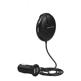 Realpower Cargador de Coche 6 Puertos USB 5V 2400mA Total 47W 1.5m Cable Negro para Encendedor