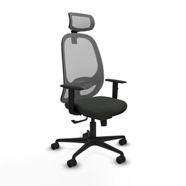PIQUERAS Y CRESPO Silla de oficina Cilanco con mecanismo Sincro, Negro y Gris