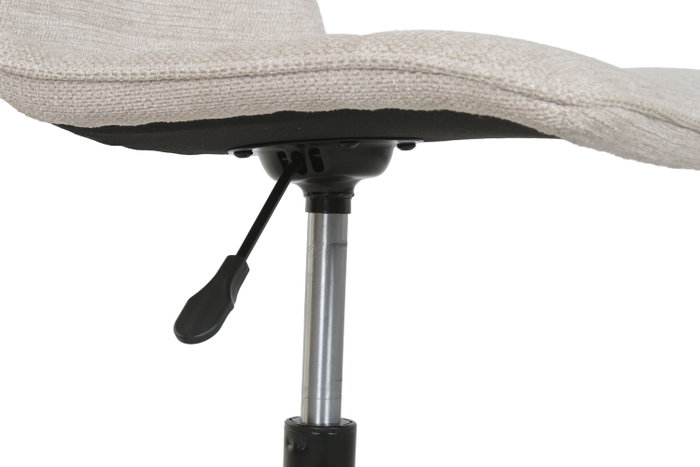 DKD Home Decor Silla de Poliéster y Metal Beige con Ruedas DKD Home Decor Silla de Poliéster y Metal Beige con Ruedas