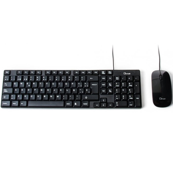 L-LINK Kit de Teclado Slim y Ratón Óptico LL-KB-816-COMBO Negro