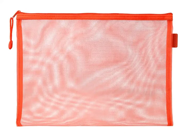 Liderpapel Bolsa zipper bag de poliéster transpirable multiusos DIN A4 naranja