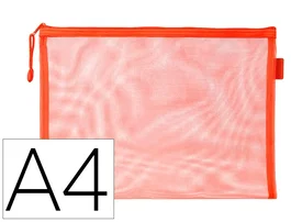 Liderpapel Bolsa zipper bag de poliéster transpirable multiusos DIN A4 naranja
