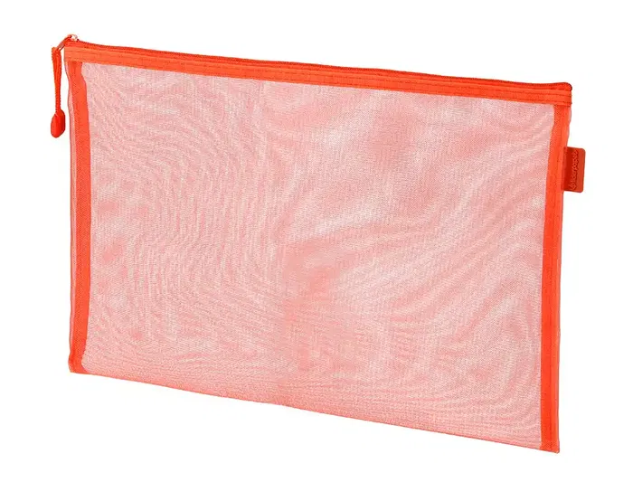 Liderpapel Bolsa zipper bag de poliéster transpirable multiusos DIN A4 naranja