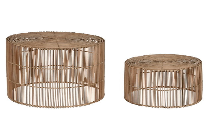 DKD Home Decor Mesa Centro Bali Ratan Natural 70 x 70 x 40 cm Set de 2 DKD Home Decor Mesa Centro Bali Ratan Natural 70 x 70 x 40 cm Set de 2