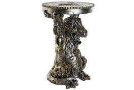 DKD Home Decor Mesita Auxiliar de Resina Steampunk Gris
