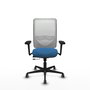 PIQUERAS Y CRESPO Silla de oficina Zulema con mecanismo Sincro/Traslack, Azul claro y Blanco