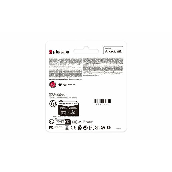 Kingston Canvas Select Plus Gen3 512GB microSDXC Clase 10 UHS-I A1