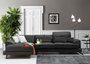 Atelier Del Sofa Sofá Esquinero Left (Chl+3R) Antracita 308x190cm, Comodidad y Estilo con Respaldo Ajustable y Patas Metálicas