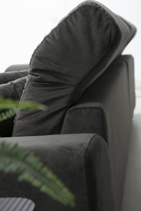Atelier Del Sofa Sofá Esquinero Left (Chl+3R) Antracita 308x190cm, Comodidad y Estilo con Respaldo Ajustable y Patas Metálicas