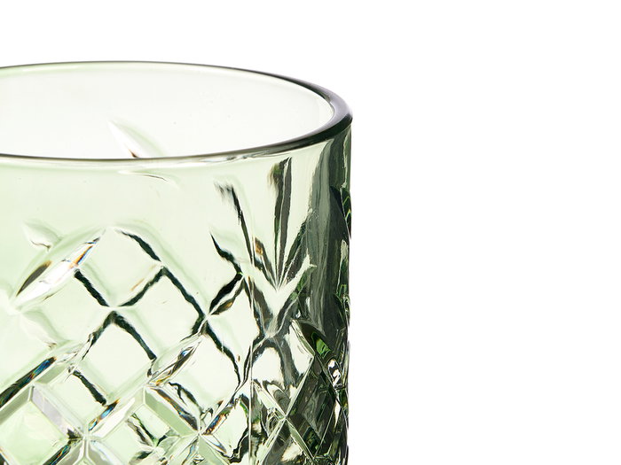 Vivalto Copa Troquelada 380 ml Verde Vidrio 9 x 17.1 x 9 cm (Set de 24)