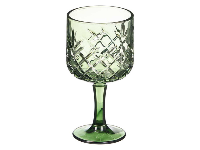 Vivalto Copa Troquelada 380 ml Verde Vidrio 9 x 17.1 x 9 cm (Set de 24)