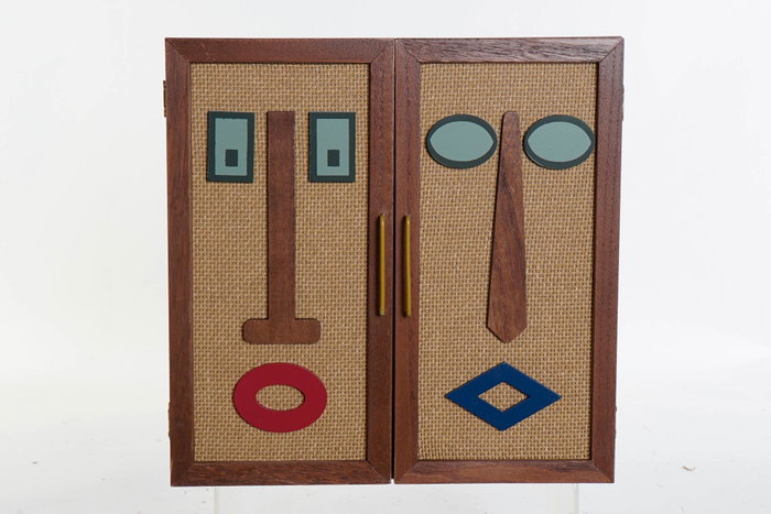 DKD Home Decor Caja Marron Rojo Estilo Moderno 13 x 30 x 30 cm (2 Unidades)