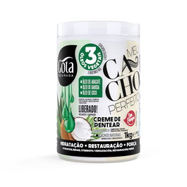 Gota Dourada Crema para Peinar Meu Cacho Perfeito 3 Óleos Vegetais (Aguacate, Aloe Vera, Coco) 1kg Cabello Seco