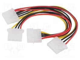 SAVIO Cable de alimentación Molex macho x2 y Molex hembra x2, 0,18m