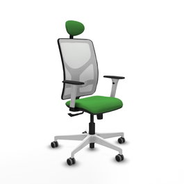 PIQUERAS Y CRESPO Silla de oficina Motilla con mecanismo Sincro, Verde y Blanco
