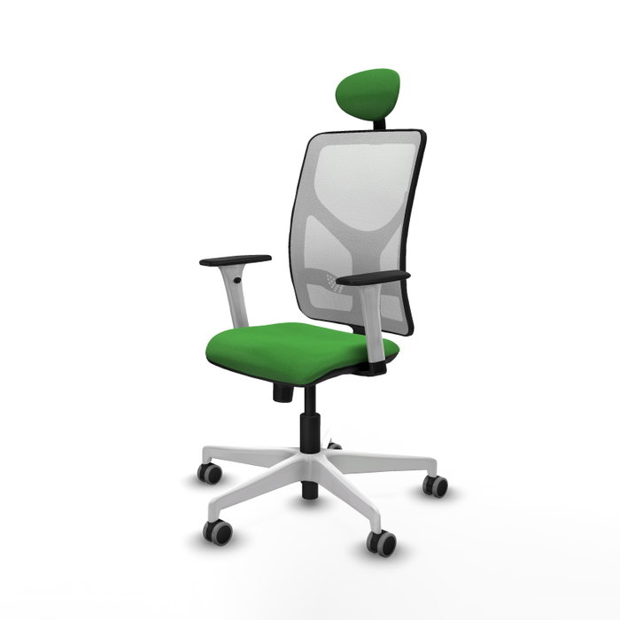 PIQUERAS Y CRESPO Silla de oficina Motilla con mecanismo Sincro, Verde y Blanco