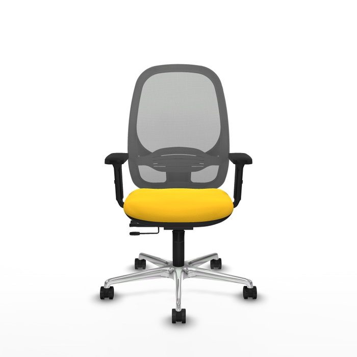 PIQUERAS Y CRESPO Silla de oficina Cilanco con mecanismo Sincro/Traslack, Amarillo y Gris