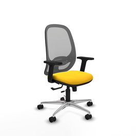 PIQUERAS Y CRESPO Silla de oficina Cilanco con mecanismo Sincro/Traslack, Amarillo y Gris