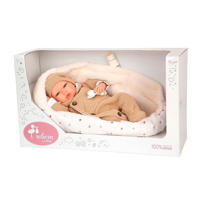 Muñecas Arias Muñeca Reborn Olona Beige con Saco de Dormir de 40 cm