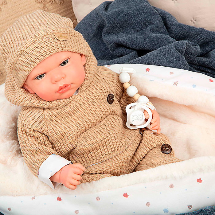 Muñecas Arias Muñeca Reborn Olona Beige con Saco de Dormir de 40 cm