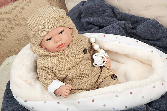 Muñecas Arias Muñeca Reborn Olona Beige con Saco Dormir 40 cm