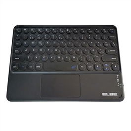 Elbe TE-103-BT Teclado Bluetooth Slim con Touchpad Negro para PC, Tablet, Smart TV y Móviles