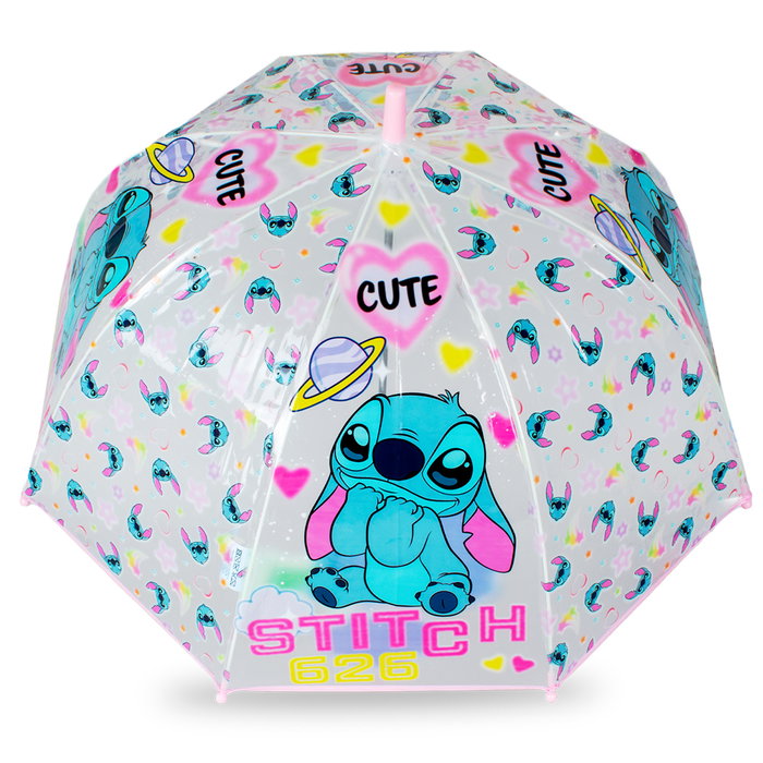 Kids Licensing Paraguas Stitch Infantil Transparente 46cm - Disney