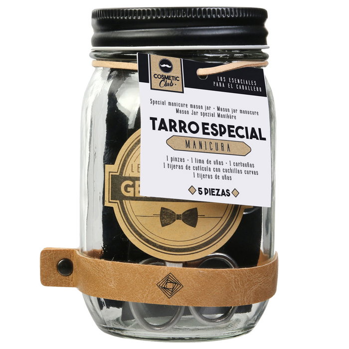 Cosmetic Club Tarro Especial Manicura 5 Piezas Set Barber Shop Cosmética Hombre