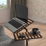 Hanah Home 768 - Atlantic Escritorio de Pie para Portátil Ajustable Altura y Ángulo con Ruedas Diseño Industrial Pino Atlántico y Negro 67x45.5x87 cm