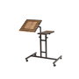 Hanah Home 768 - Atlantic Escritorio de Pie para Portátil Ajustable Altura y Ángulo con Ruedas Diseño Industrial Pino Atlántico y Negro 67x45.5x87 cm