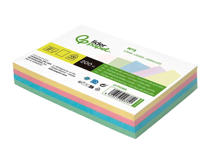 Liderpapel Tarjetas de Estudio Flashcards Lisas Colores Pastel 170g Liderpapel Tarjetas de Estudio Flashcards Lisas Colores Pastel 170g