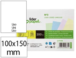Liderpapel Tarjetas de Estudio Flashcards Lisas Colores Pastel 170g