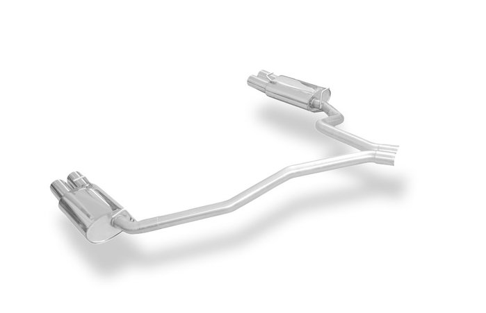 Fox Silenciador Trasero para Range Rover II Type LP - Colas Pulidas Plateadas