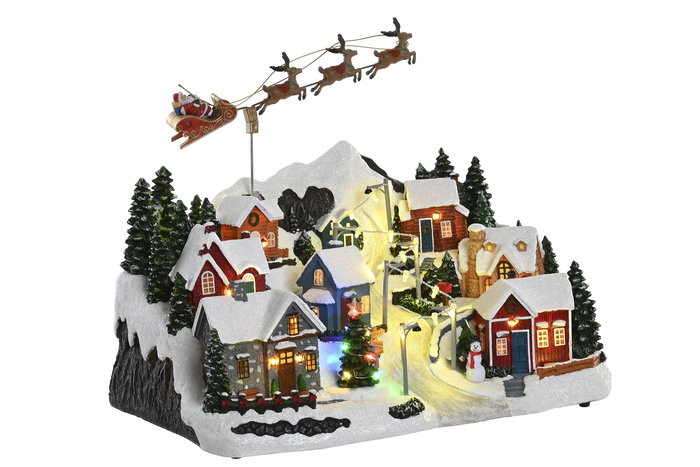 DKD Home Decor Ciudad Navidad Tradicional Multicolor Resina Led con Movimiento Musical 26.5 x 38 x 29 cm DKD Home Decor Ciudad Navidad Tradicional Multicolor Resina Led con Movimiento Musical 26.5 x 38 x 29 cm