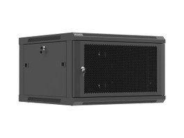Lanberg Armario rack de pared 19 pulgadas 6U 600x600 negro puertas perforadas