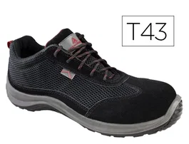 Deltaplus Zapatos de seguridad Asti piel serraje negro talla 43, puntera composite, suela composite antiperforación EN ISO 20345 S1PS