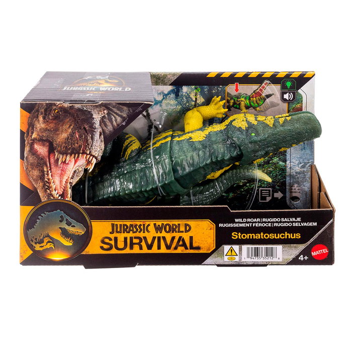 Mattel Jurassic World Wild Roar Stomatosuchus Dinosaurio con Rugidos y Luces - 37 cm Jkl82