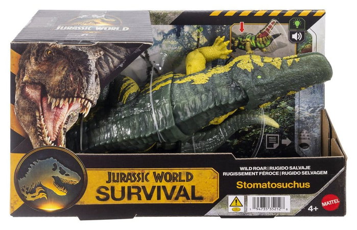 Mattel Jurassic World Wild Roar Stomatosuchus Figura de 37 cm