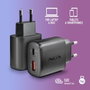 NGS ERA 45W BLACK Cargador de Pared GaN con USB-C y USB-A Negro
