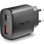 NGS Cargador de Pared GaN ERA 45W BLACK, 45W, 2 Puertos (USB-C + USB-A), Carga Rápida