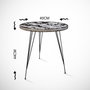 Hanah Home Mesa Auxiliar Caucasian Oak, Mesa Lateral Moderna con Patas de Metal, Tablero de Partículas Recubierto de Melamina, Color Roble Caucásico