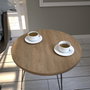 Hanah Home Mesa Auxiliar Caucasian Oak, Mesa Lateral Moderna con Patas de Metal, Tablero de Partículas Recubierto de Melamina, Color Roble Caucásico