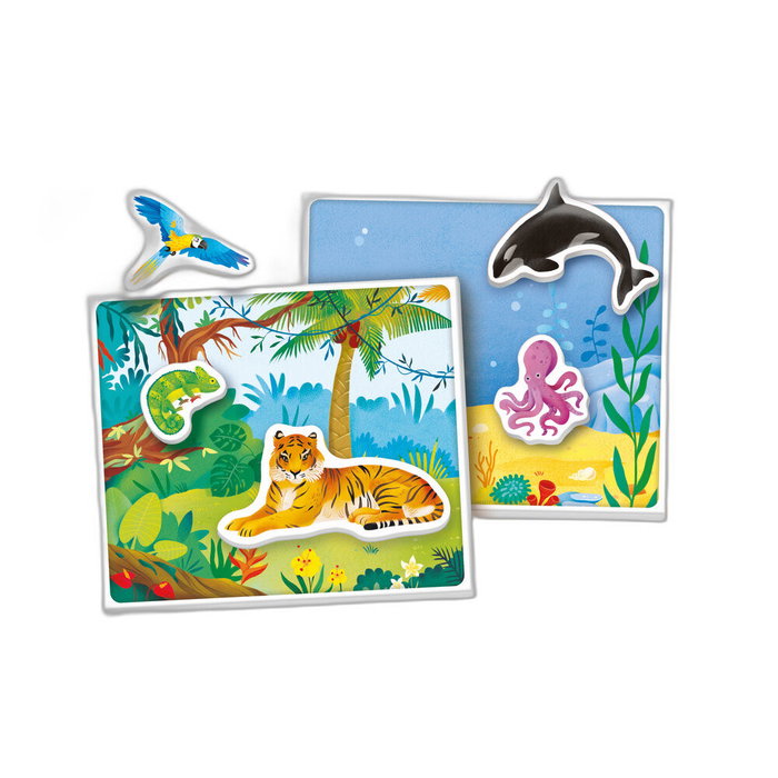 CLEMENTONI Los Animales Montessori Juego Educativo Edad 3-5 Años Descubrir Animales Tableros Formas Tarjetas Clasificación Zoológica