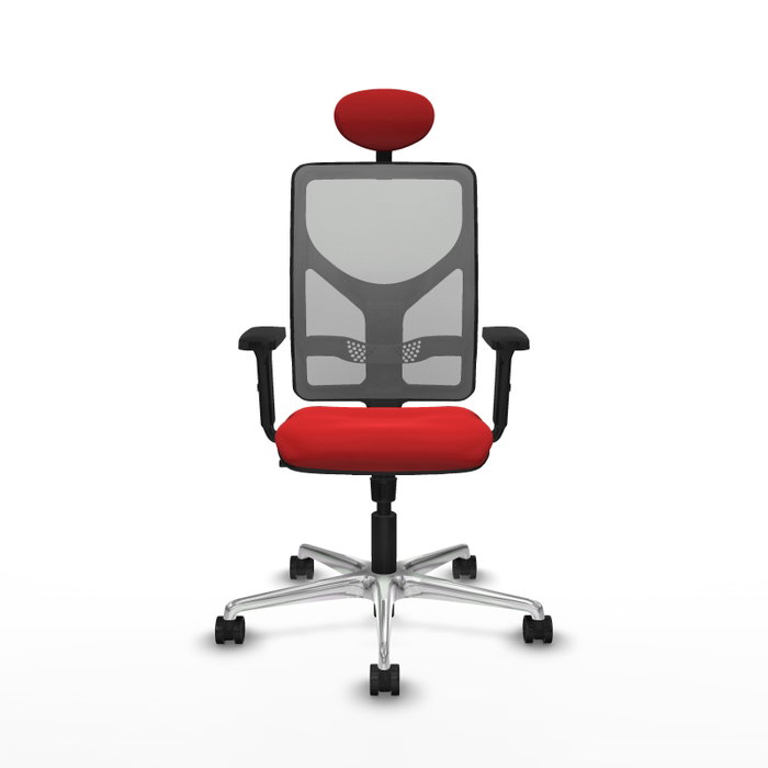 PIQUERAS Y CRESPO Silla de oficina Motilla con mecanismo Sincro, Rojo y Gris