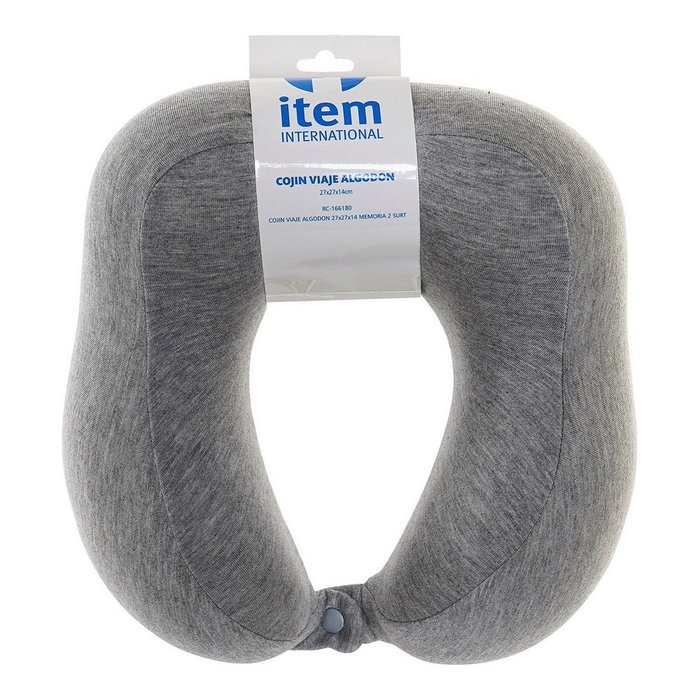 DKD Home Decor Cojín Cervical de Viaje Negro y Gris (2 unidades)