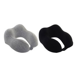 DKD Home Decor Cojín Cervical de Viaje Negro y Gris (2 unidades)