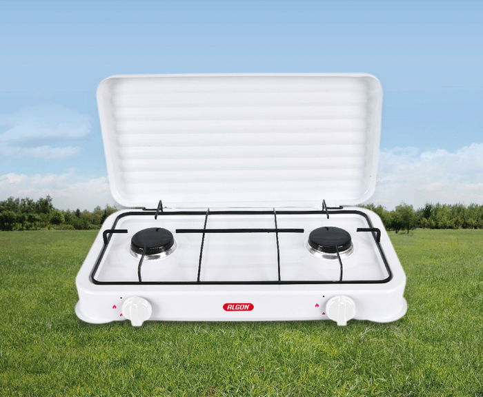 Algon Bbq Hornillo 2 Fuegos Gas C/Tapa 55 x 31 x 6,5 cm (2 Unidades)