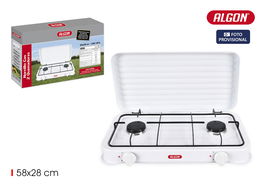 Algon Bbq Hornillo 2 Fuegos Gas C/Tapa 55 x 31 x 6,5 cm (2 Unidades)