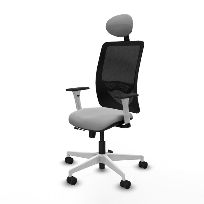 PIQUERAS Y CRESPO Silla de oficina Zulema Gris claro con respaldo negro PIQUERAS Y CRESPO Silla de oficina Zulema Gris claro con respaldo negro