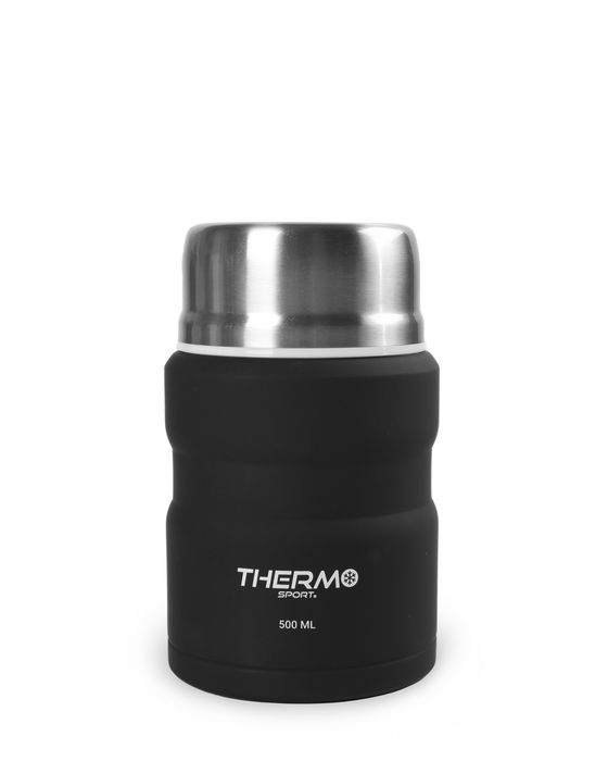 Thermosport Termo Comida Acero Negro 500 ml (9 cm x 15.5 cm x 9 cm) (6 Unidades)